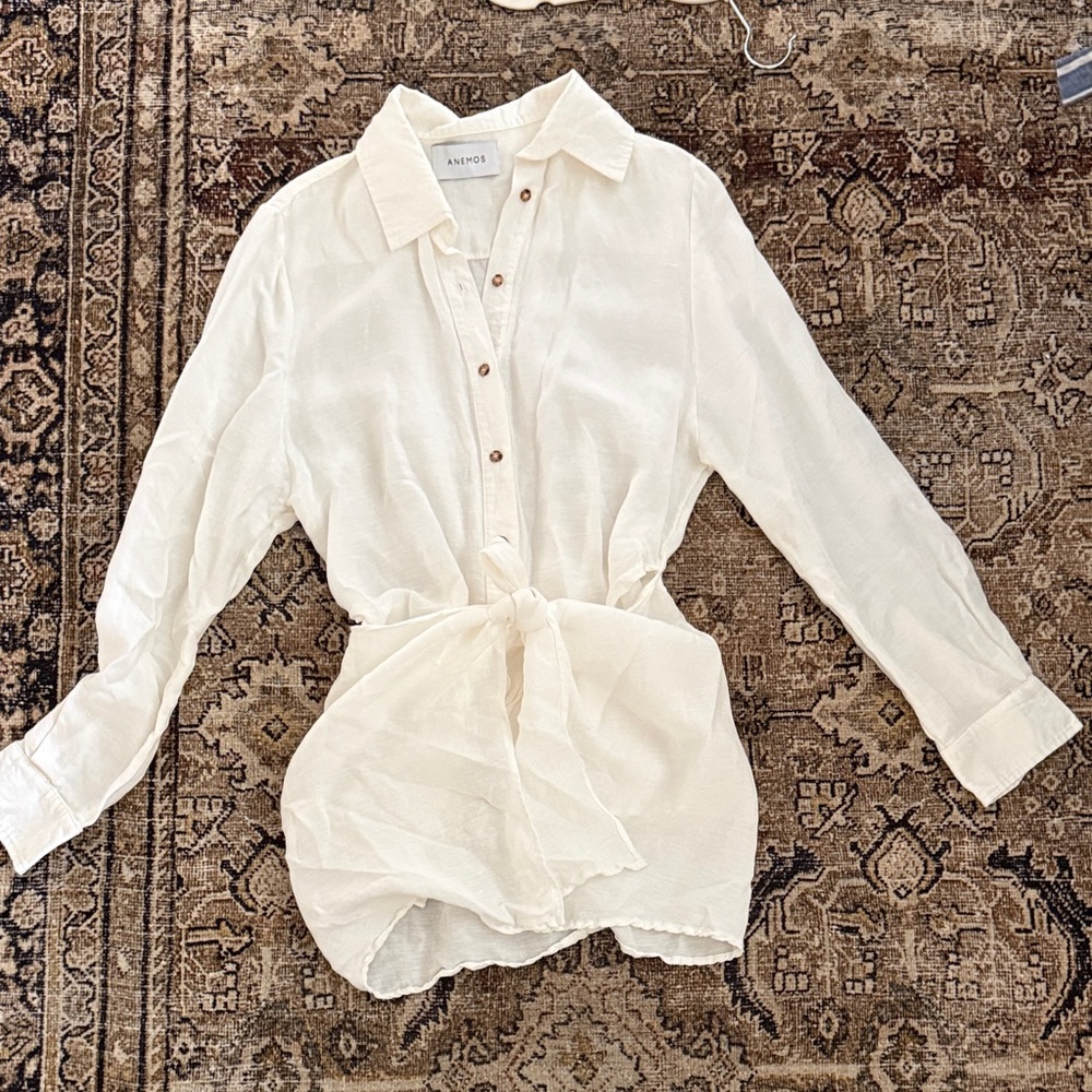 Anemos linen/cupro Tie-Waist Dress